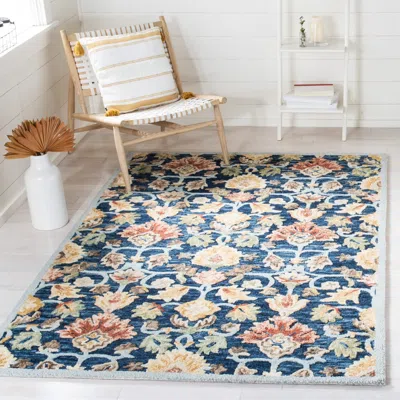 Safavieh Metro Hand Made Area Rug, Blue / Orange Traditional Style Non-shedding