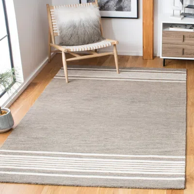 Safavieh Metro Hand Made Area Rug, Charcoal / Ivory Contemporary Style Non-shedding In Gray