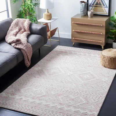 Safavieh Metro Hand Made Area Rug, Dark Pink / Ivory Bohemian Style Non-shedding In Neutral