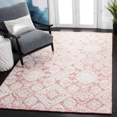 Safavieh Metro Hand Made Area Rug, Dark Pink / Ivory Bohemian Style Non-shedding