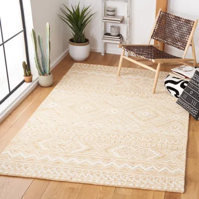 Safavieh Metro Hand Made Area Rug, Gold / Ivory Bohemian Style Non-shedding In Neutral