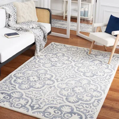 SAFAVIEH METRO HAND MADE AREA RUG, LIGHT BLUE / IVORY TRADITIONAL STYLE NON-SHEDDING