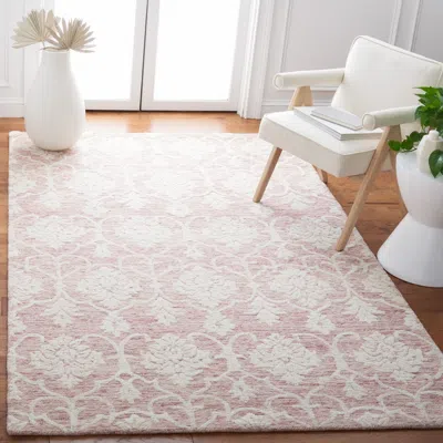 Safavieh Metro Hand Made Area Rug, Pink / Ivory Traditional Style Non-shedding