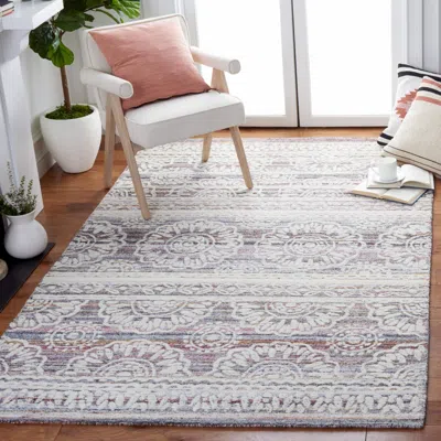 Safavieh Metro Hand Made Area Rug, Red / Ivory Bohemian Style Non-shedding In Gray