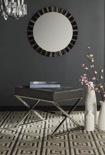 Safavieh Micha Ottoman In Black