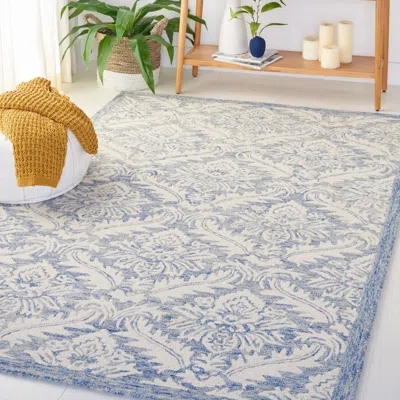 Safavieh Micro-loop Hand Made Area Rug, Blue Traditional Style Non-shedding