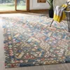 Safavieh Micro-loop Hand Made Area Rug, Grey / Blue Bohemian Style Non-shedding In Multi