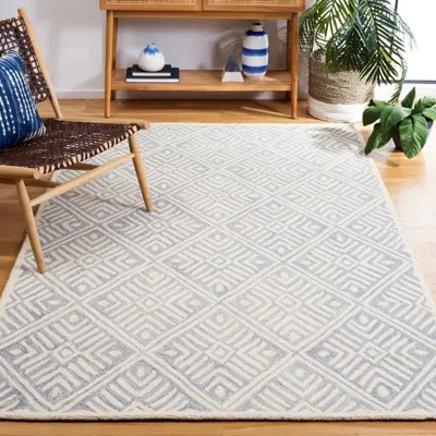 Safavieh Micro-loop Hand Made Area Rug, Grey / Ivory Contemporary Style Non-shedding In Neutral