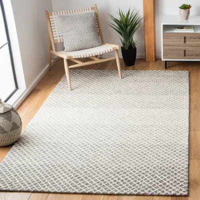 Safavieh Micro-loop Hand Made Area Rug, Grey / Ivory Contemporary Style Non-shedding In Gray