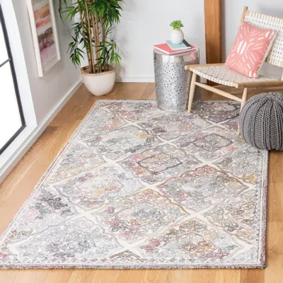 Safavieh Micro-loop Hand Made Area Rug, Grey / Ivory Traditional Style Non-shedding In Gray