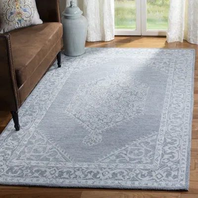 Safavieh Micro-loop Hand Made Area Rug, Grey Traditional Style Non-shedding In Gray
