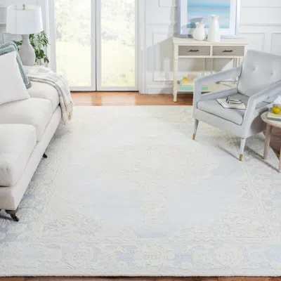 Safavieh Micro-loop Hand Made Area Rug, Ivory / Grey Traditional Style Non-shedding In White