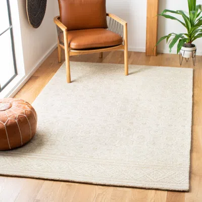 Safavieh Micro-loop Hand Made Area Rug, Ivory / Light Green Transitional Style Non-shedding In Neutral