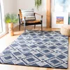 Safavieh Micro-loop Hand Made Area Rug, Navy / Ivory Contemporary Style Non-shedding In Blue