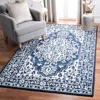 Safavieh Micro-loop Hand Made Area Rug, Navy / Ivory Traditional Style Non-shedding In Blue