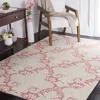 Safavieh Micro-loop Hand Made Area Rug, Pink / Beige Traditional Style Non-shedding