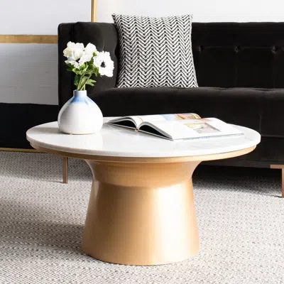 Safavieh Mila Pedestal Coffee Table In White