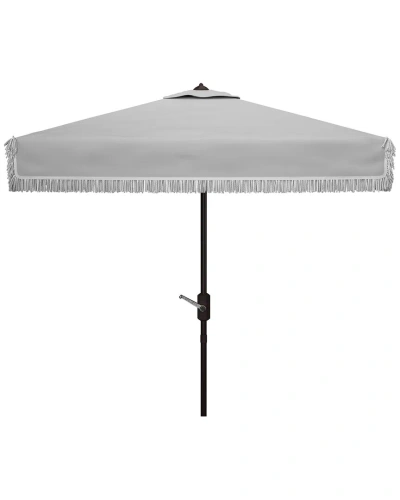 Safavieh Indoor/outdoor Milan 7.5' Square Umbrella In Grey
