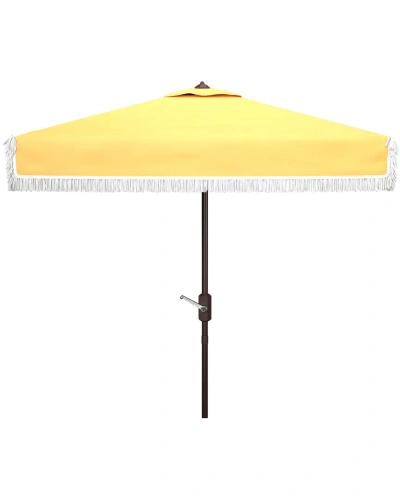 Safavieh Milan 7.5' Square Umbrella In Yellow
