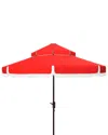 Safavieh Milan 9ft Dbletop Umbrella In Red