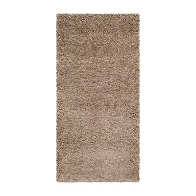 Safavieh Milan Collection Harper Solid Shag Indoor Rectangular Accent Rug In Sand