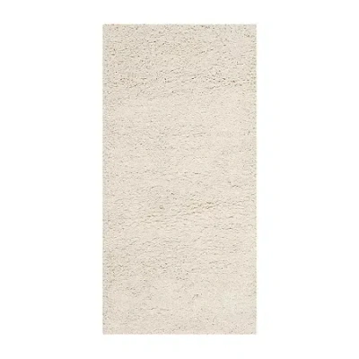 Safavieh Milan Collection Harper Solid Shag Indoor Rectangular Accent Rug In White