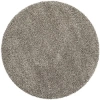 Safavieh Milan Collection Harper Solid Shag Indoor Round Area Rug In Brown