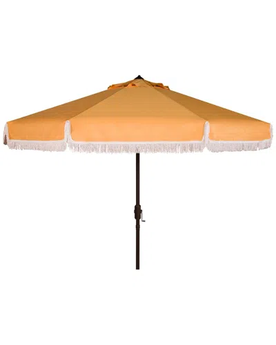 Safavieh Milan Fringe 11ft Umbrella In Yellow