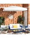 Safavieh Milan Fringe 7.5 Ft Square Crank Umbrella In White