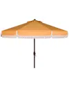 Safavieh Milan Fringe 9ft Crank Outdoor Push Button Tilt Umbrella