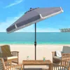 Safavieh Milan Fringe 9ft Crank Outdoor Push Button Tilt Umbrella