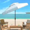 Safavieh Milan Fringe 9ft Double Top Crank Umbrella