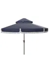 Safavieh Milan Fringe 9ft Double Top Crank Umbrella In White