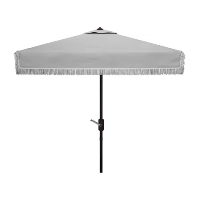 Safavieh Milan Fringe Collection Patio Umbrella In Gray