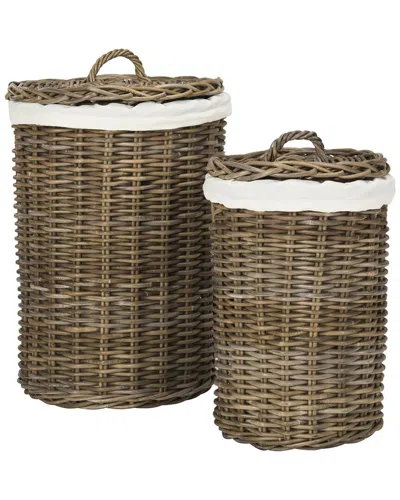 Safavieh Millen Laundry Basket In Brown