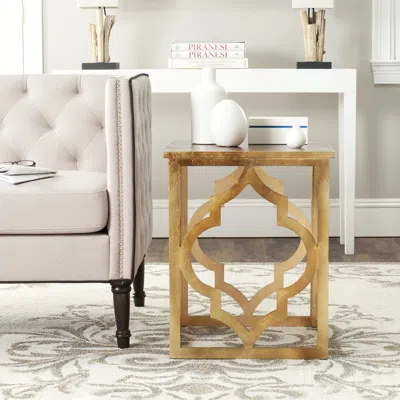 Safavieh Milo Trellis Gold Leaf End Table In Neutral