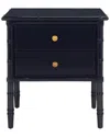 Safavieh Mina Modern Coastal 2-drawer 25in Bamboo Nightstand In Black