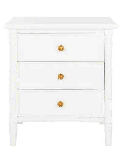 Safavieh Mina Modern Coastal 3 Drawer 25in Bamboo Nightstand