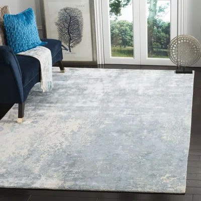 Safavieh Mirage Hand Made Area Rug, Aqua Contemporary Style Non-shedding In Gray