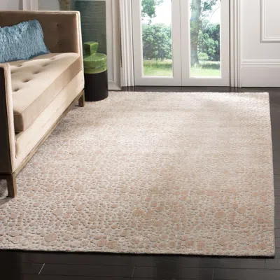 Safavieh Mirage Hand Made Area Rug, Beige / Silver Contemporary Style Non-shedding In Nude