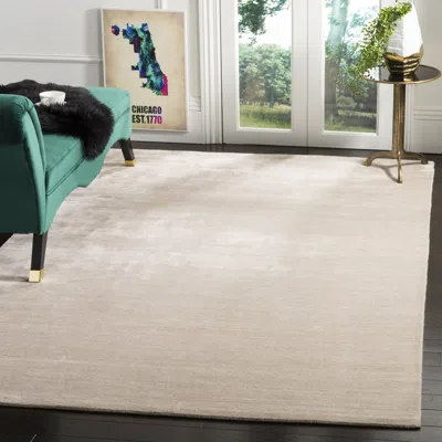 Safavieh Mirage Hand Made Area Rug, Beige Solid / Tonal Style Non-shedding In Nude
