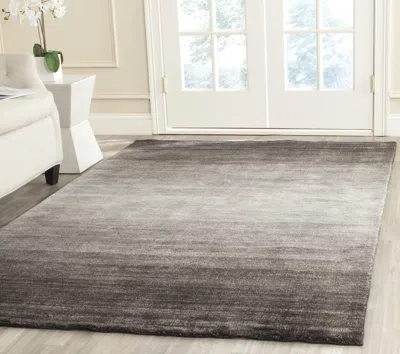 Safavieh Mirage Hand Made Area Rug, Black Solid / Tonal Style Non-shedding In Gray