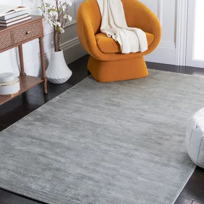 Safavieh Mirage Hand Made Area Rug, Blue Solid / Tonal Style Non-shedding In Gray