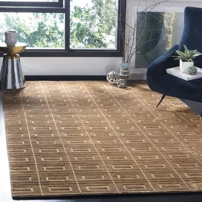 Safavieh Mirage Hand Made Area Rug, Camel Contemporary Style Non-shedding In Brown