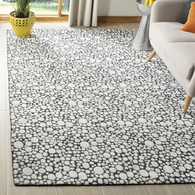SAFAVIEH MIRAGE HAND MADE AREA RUG, CHARCOAL / CREAM CONTEMPORARY STYLE NON-SHEDDING