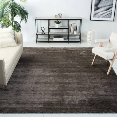 Safavieh Mirage Hand Made Area Rug, Charcoal Solid / Tonal Style Non-shedding In Brown