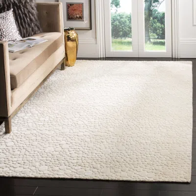 Safavieh Mirage Hand Made Area Rug, Creme / Creme Contemporary Style Non-shedding In Neutral