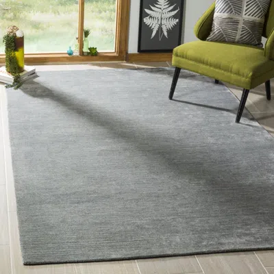 Safavieh Mirage Hand Made Area Rug, Dark Grey Solid / Tonal Style Non-shedding In Gray