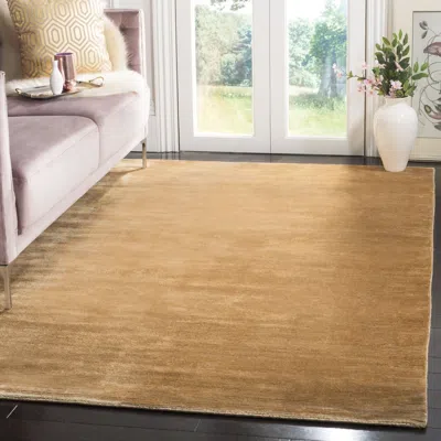 Safavieh Mirage Hand Made Area Rug, Gold Solid / Tonal Style Non-shedding In Brown