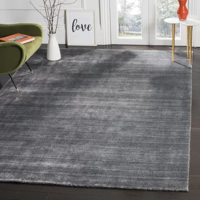 Safavieh Mirage Hand Made Area Rug, Graphite Solid / Tonal Style Non-shedding In Gray